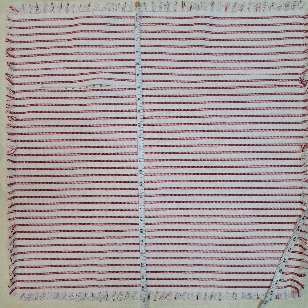 NEW! Throw Pillow COVERS 24x24 Set of 2 Striped Red Pillow Farmhouse Boho - Picture 6 of 7
